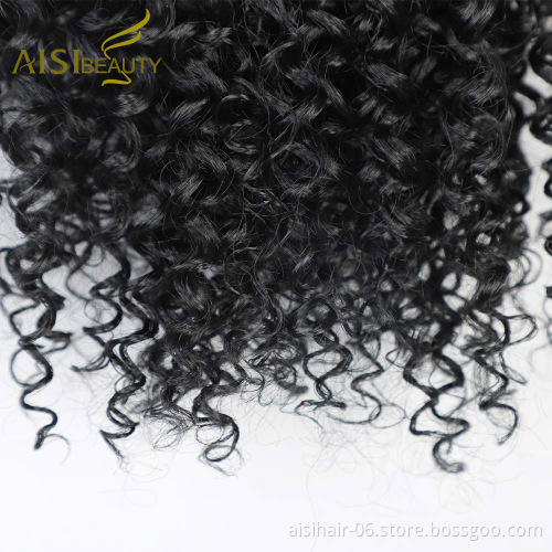 Aisi Beauty Wholesale Popular Natural Black Afro Fluffy Puff Hairpiece Extension Messy Donut Curly Afro Kinky Afro Hair Bun